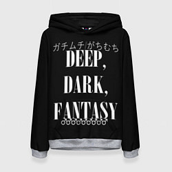 Толстовка-худи женская Глубокие темные фантазии Иероглифы, цвет: 3D-меланж