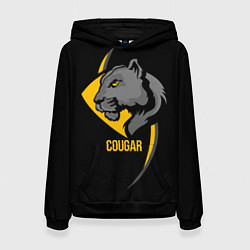 Толстовка-худи женская Cougar - пума, цвет: 3D-черный