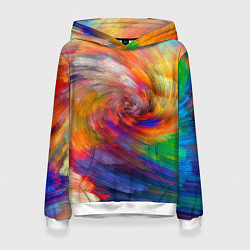 Толстовка-худи женская MULTICOLORED SWIRLS, цвет: 3D-белый