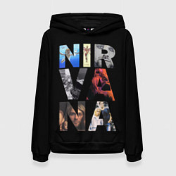 Толстовка-худи женская Nirvana Альбомы, цвет: 3D-черный
