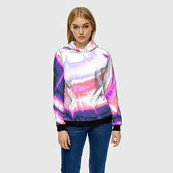 Толстовка-худи женская Тай-дай Абстракция Tie-Dye, цвет: 3D-черный — фото 2