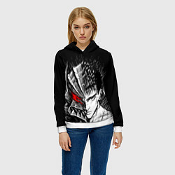 Толстовка-худи женская БЕРСЕРК ГАТС И ДОСПЕХИ, цвет: 3D-белый — фото 2