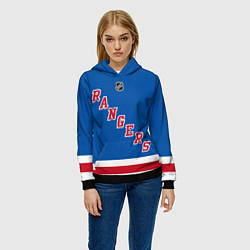 Толстовка-худи женская Артемий Панарин Rangers, цвет: 3D-черный — фото 2