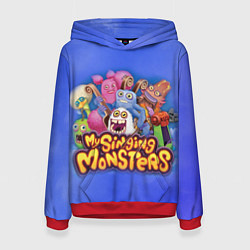 Толстовка-худи женская My singing monsters поющие монстры, цвет: 3D-красный