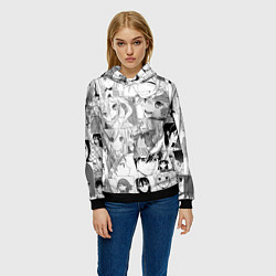Толстовка-худи женская Horimiya pattern, цвет: 3D-черный — фото 2