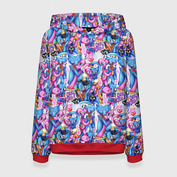 Толстовка-худи женская POPPY PLAYTIME HAGGY WAGGY AND KISSY MISSY LOVE, цвет: 3D-красный