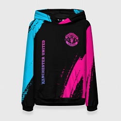 Толстовка-худи женская Manchester United Neon Gradient, цвет: 3D-черный