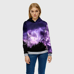 Толстовка-худи женская Purple Lightning, цвет: 3D-меланж — фото 2
