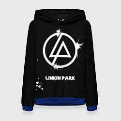 Толстовка-худи женская Linkin Park логотип краской, цвет: 3D-синий