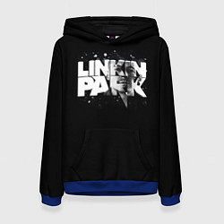 Толстовка-худи женская Linkin Park логотип с фото, цвет: 3D-синий