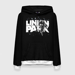 Толстовка-худи женская Linkin Park логотип с фото, цвет: 3D-белый