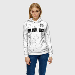 Толстовка-худи женская Blink 182 Glitch на светлом фоне, цвет: 3D-белый — фото 2