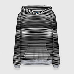 Женская толстовка Black and white thin stripes Тонкие полосы