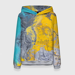 Толстовка-худи женская Извержение Красок, цвет: 3D-меланж