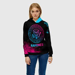 Толстовка-худи женская Ramones Neon Gradient, цвет: 3D-черный — фото 2