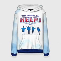 Толстовка-худи женская The Beatles Help!, цвет: 3D-синий