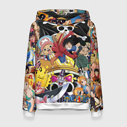 Толстовка-худи женская One Pieceгерои, цвет: 3D-белый