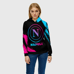 Толстовка-худи женская Napoli FC Neon Gradient, цвет: 3D-черный — фото 2