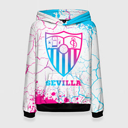 Толстовка-худи женская Sevilla FC Neon Gradient, цвет: 3D-черный