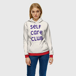Толстовка-худи женская Self care club, цвет: 3D-красный — фото 2