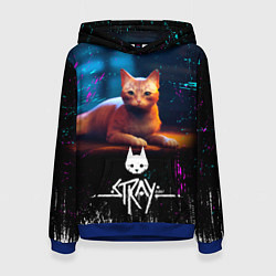 Толстовка-худи женская Stray Cat: Бродячий Кот, цвет: 3D-синий