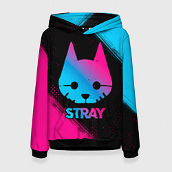 Толстовка-худи женская Stray - Neon Gradient, цвет: 3D-черный