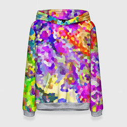 Толстовка-худи женская Летняя мозаика, цвет: 3D-меланж