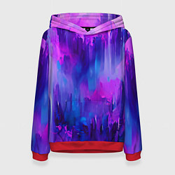 Толстовка-худи женская Purple splashes, цвет: 3D-красный