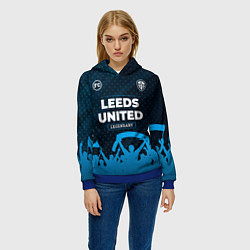 Толстовка-худи женская Leeds United legendary форма фанатов, цвет: 3D-синий — фото 2