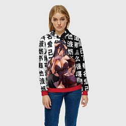 Толстовка-худи женская Альбедо - Повелитель тьмы аниме, цвет: 3D-красный — фото 2