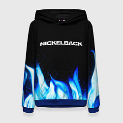 Толстовка-худи женская Nickelback blue fire, цвет: 3D-синий