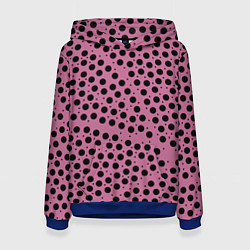 Толстовка-худи женская Паттерн из кругов - геометрия, цвет: 3D-синий