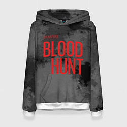 Толстовка-худи женская Vampire the masquerade bloodhunt logo, цвет: 3D-белый