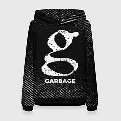 Толстовка-худи женская Garbage с потертостями на темном фоне, цвет: 3D-черный