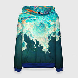 Толстовка-худи женская Поток воды, цвет: 3D-синий