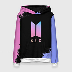 Толстовка-худи женская BTS Blue And Pink, цвет: 3D-белый