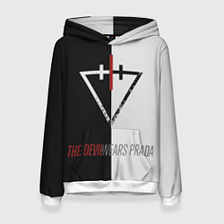 Толстовка-худи женская The Devil wears prada - Логотип, цвет: 3D-белый