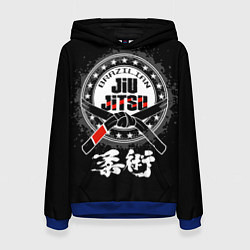Толстовка-худи женская Brazilian fight club Jiu-jitsu, цвет: 3D-синий