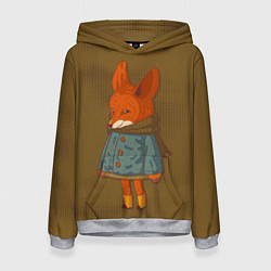 Толстовка-худи женская Лисичка милашка, цвет: 3D-меланж