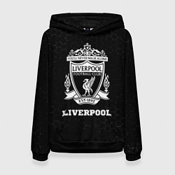 Толстовка-худи женская Liverpool sport на темном фоне, цвет: 3D-черный