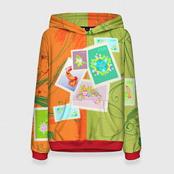 Толстовка-худи женская Марки, цвет: 3D-красный