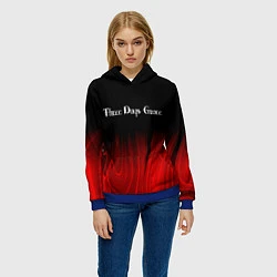 Толстовка-худи женская Three Days Grace red plasma, цвет: 3D-синий — фото 2