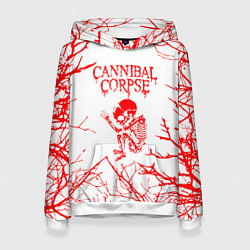Толстовка-худи женская Cannibal Corpse ветки, цвет: 3D-белый