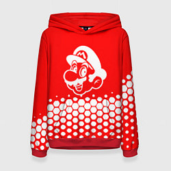 Толстовка-худи женская Super Mario - абстракция, цвет: 3D-красный