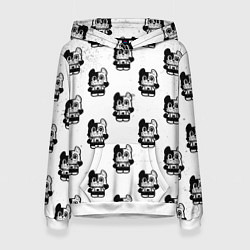 Толстовка-худи женская Глейпнир узор арт, цвет: 3D-белый