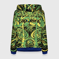 Толстовка-худи женская Capoeira pattern, цвет: 3D-синий