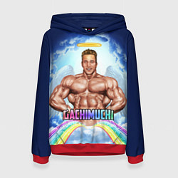 Толстовка-худи женская Гачимучи мем, цвет: 3D-красный