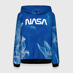 Толстовка-худи женская Nasa - пламя, цвет: 3D-черный