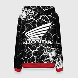 Толстовка-худи женская Honda logo арт, цвет: 3D-красный