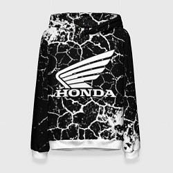 Толстовка-худи женская Honda logo арт, цвет: 3D-белый